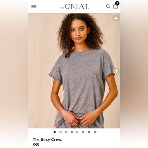 The GREAT. Boxy Crew tee. NWT. Color: Heather Gray.